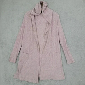 Code Mode Womens Rose Pink Hooded Cardigan Sweater M Cotton Polyester Blend  5PT